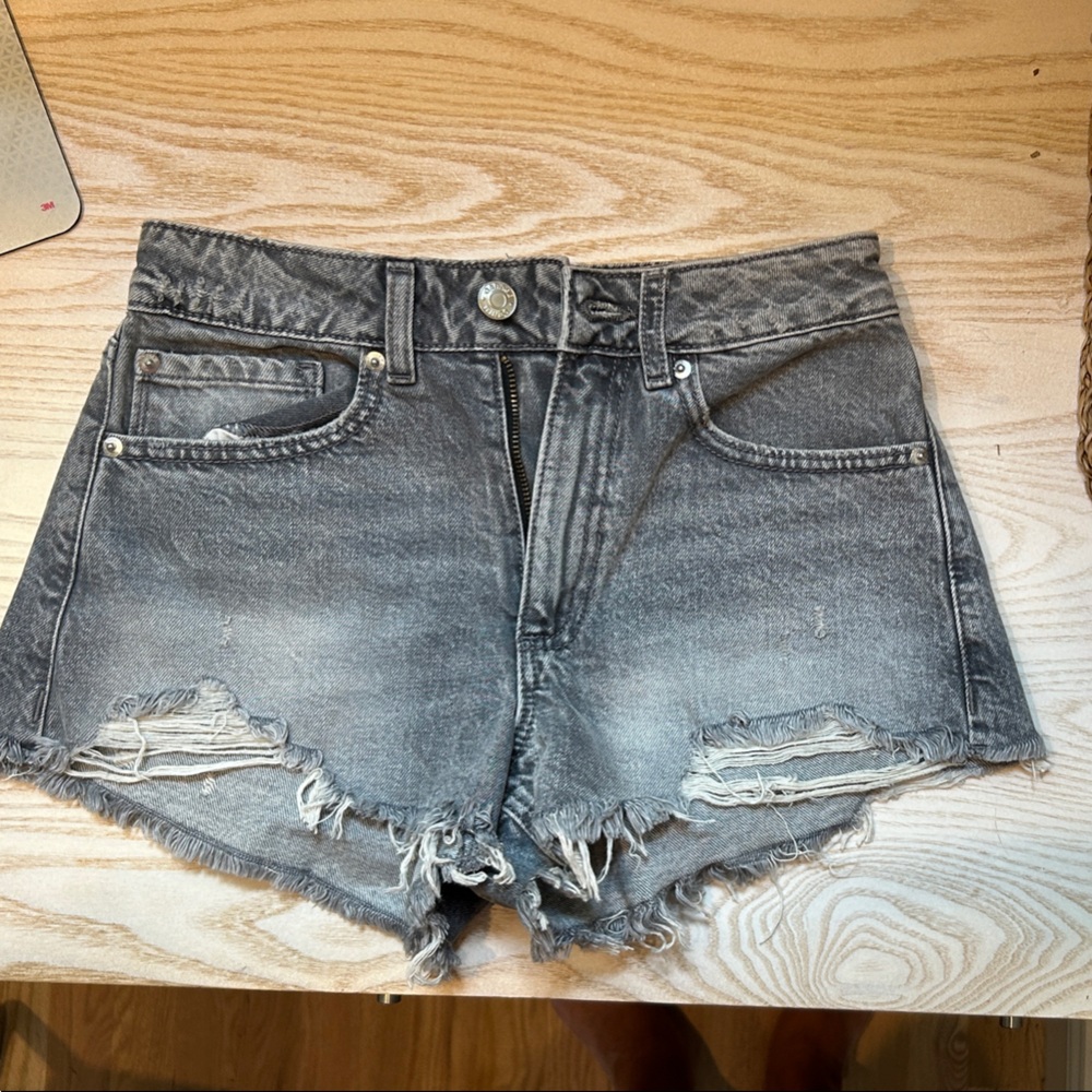 Garage Faded Black Jean Shorts